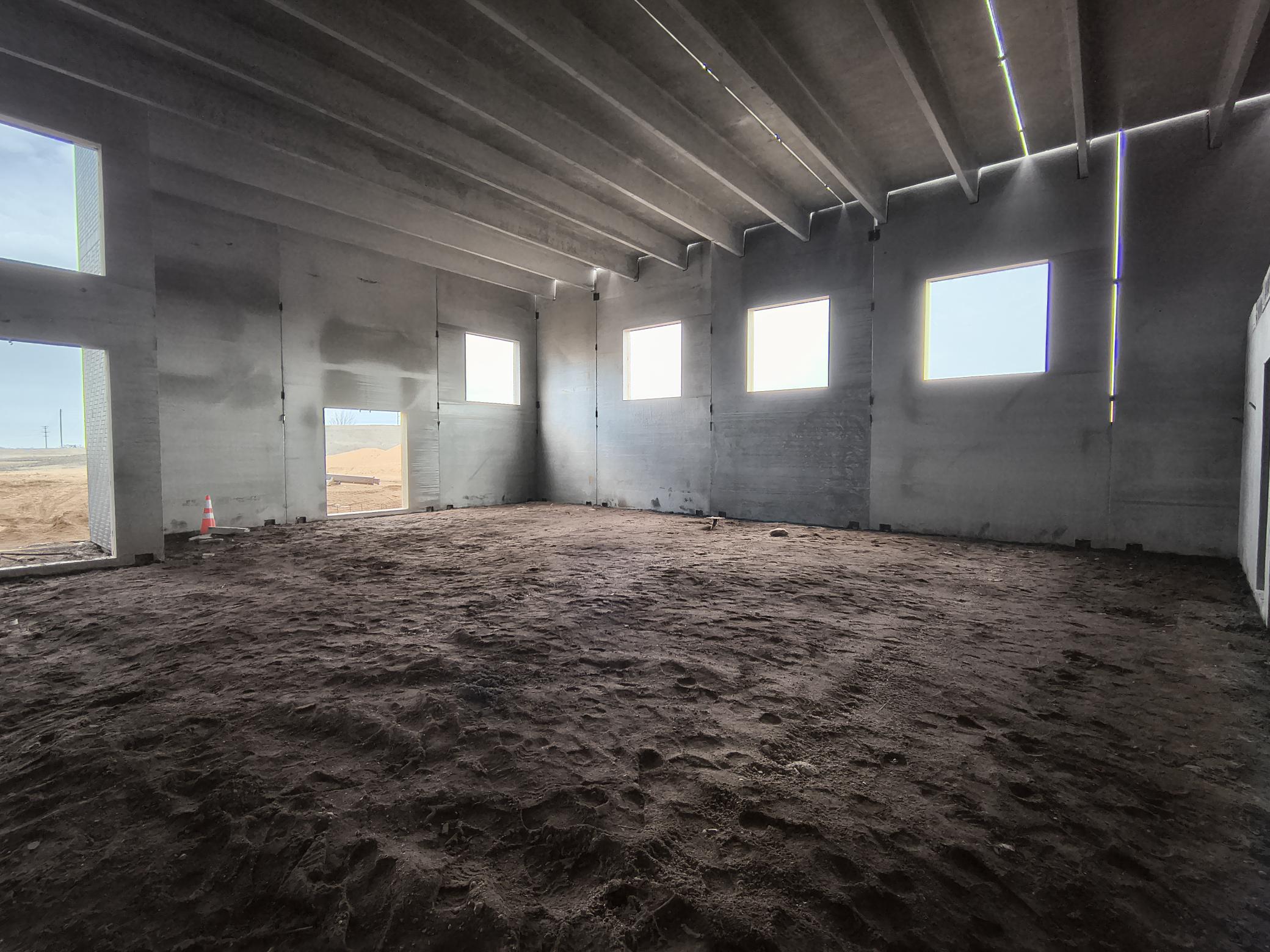 This area is the band room. Both Choir and Band have higher ceilings and windows to account for acoustics and ample storage.